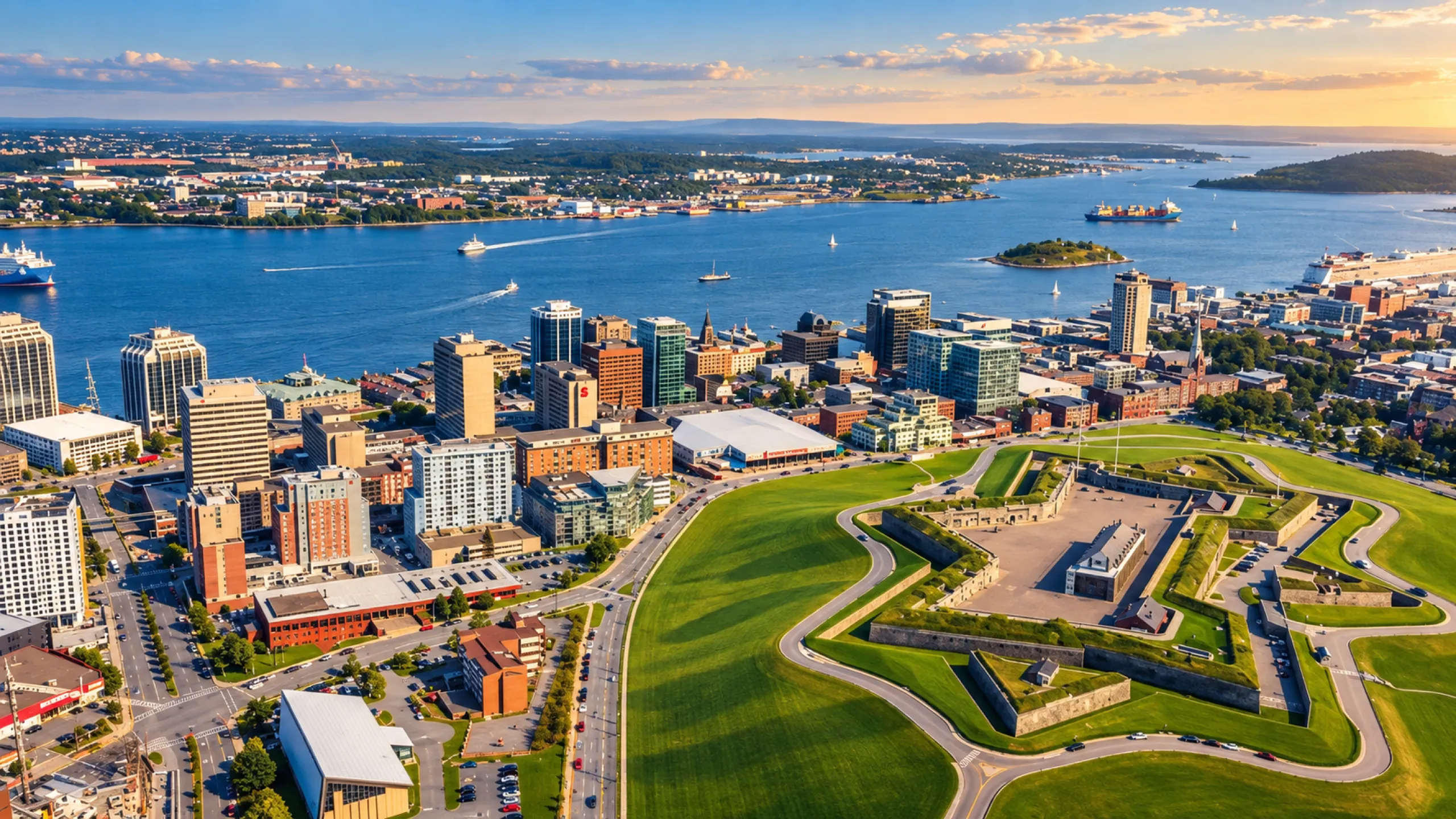 Citadel Hill and downtown Halifax from the air